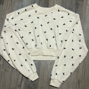 Playboy Crop Crewneck Sweatshirt